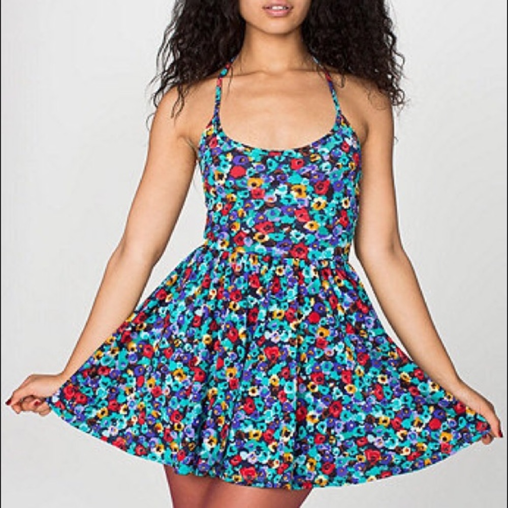 Skater dress floral print American Apparel